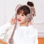 Viral Bunny Ear Earmuff নরম প্লাশ মুভিং ইয়ার সহ শীতের কানঢাকা - Image 2