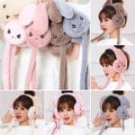 Viral Bunny Ear Earmuff নরম প্লাশ মুভিং ইয়ার সহ শীতের কানঢাকা - Image 5