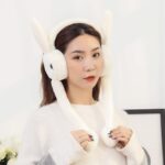 Viral Bunny Ear Earmuff নরম প্লাশ মুভিং ইয়ার সহ শীতের কানঢাকা - Image 4